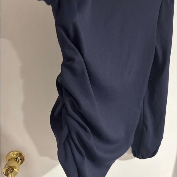 Grace Karin Navy Wrap Blouse - Picture 4 of 5